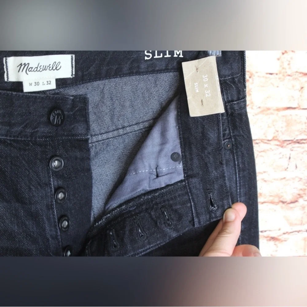 Madewell Dark Wash Straight Leg Jeans slim fit